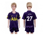 Tottenham Hotspur #27 Wimmer Sec Away Kid Soccer Club Jersey