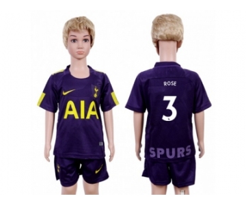 Tottenham Hotspur #3 Rose Sec Away Kid Soccer Club Jersey