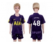 Tottenham Hotspur #48 Edwards Sec Away Kid Soccer Club Jersey