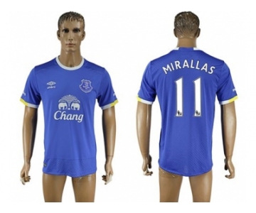 Everton #11 Mirallas Home Soccer Club Jersey3