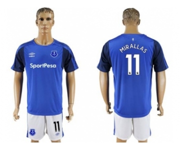 Everton #11 Mirallas Home Soccer Club Jersey