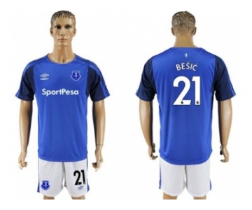 Everton #21 Besic Home Soccer Club Jersey