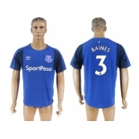 Everton #3 Baines Home Soccer Club Jersey1