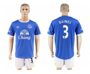 Everton #3 Baines Home Soccer Club Jersey2