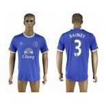 Everton #3 Baines Home Soccer Club Jersey3