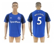 Everton #5 Williams Home Soccer Club Jersey1