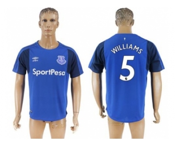 Everton #5 Williams Home Soccer Club Jersey1