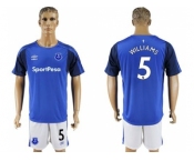 Everton #5 Williams Home Soccer Club Jersey