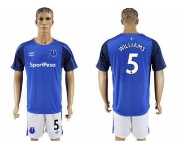 Everton #5 Williams Home Soccer Club Jersey