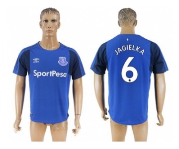 Everton #6 Jagielka Home Soccer Club Jersey1