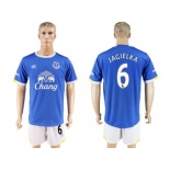 Everton #6 Jagielka Home Soccer Club Jersey2