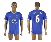 Everton #6 Jagielka Home Soccer Club Jersey3