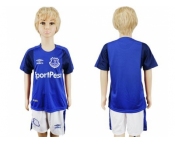 Everton Blank Home Kid Soccer Club Jersey