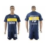 Boca Juniors #10 Carlitos Home Soccer Club Jersey2