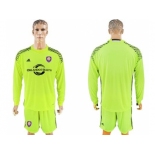 Orlando City SC Blank Shiny Green Long Sleeves Goalkeeper Soccer Club Jersey