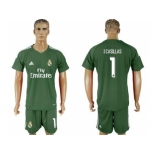 Real Madrid #1 I Casillas Green Goalkeeper Soccer Club Jersey