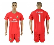 Real Madrid #1 I Casillas Red Goalkeeper Soccer Club Jersey