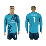 Real Madrid #1 I Casillas Sec Away Long Sleeves Soccer Club Jersey