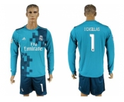 Real Madrid #1 I Casillas Sec Away Long Sleeves Soccer Club Jersey