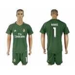 Real Madrid #1 Navas Green Goalkeeper Soccer Club Jersey