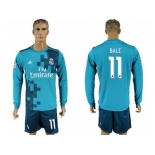 Real Madrid #11 Bale Sec Away Long Sleeves Soccer Club Jersey