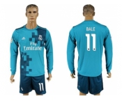 Real Madrid #11 Bale Sec Away Long Sleeves Soccer Club Jersey