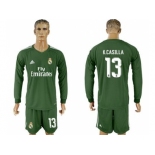 Real Madrid #13 K.Casilla Green Goalkeeper Long Sleeves Soccer Club Jersey