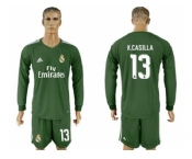 Real Madrid #13 K.Casilla Green Goalkeeper Long Sleeves Soccer Club Jersey