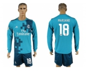 Real Madrid #18 Mariano Sec Away Long Sleeves Soccer Club Jersey