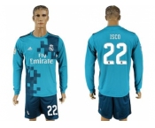 Real Madrid #22 Isco Sec Away Long Sleeves Soccer Club Jersey