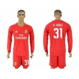 Real Madrid #31 R.Yanez Red Goalkeeper Long Sleeves Soccer Club Jersey