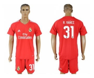 Real Madrid #31 R.Yanez Red Goalkeeper Soccer Club Jersey