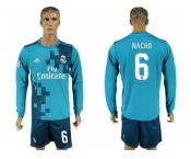 Real Madrid #6 Nacho Sec Away Long Sleeves Soccer Club Jersey