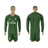 Real Madrid Blank Green Goalkeeper Long Sleeves Soccer Club Jersey