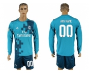 Real Madrid Personalized Sec Away Long Sleeves Soccer Club Jersey