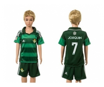 Real Betis #7 Joaquin Away Kid Soccer Club Jersey