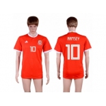 Wales #10 Ramsey Red Home Soccer Club Jersey