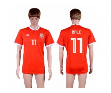 Wales #11 Bale Red Home Soccer Country Jersey