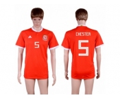 Wales #5 Chester Red Home Soccer Club Jersey