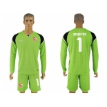 Sevilla #1 Sergio Rico Green Goalkeeper Long Sleeves Soccer Club Jersey