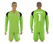 Sevilla #1 Sergio Rico Green Goalkeeper Long Sleeves Soccer Club Jersey