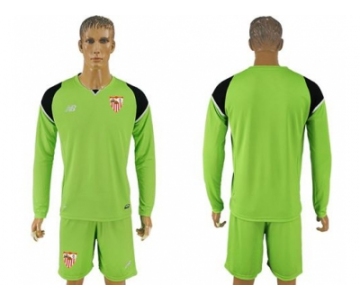 Sevilla Blank Green Goalkeeper Long Sleeves Soccer Club Jersey