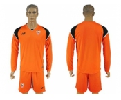 Sevilla Blank Orange Goalkeeper Long Sleeves Soccer Club Jersey