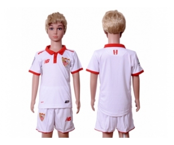 Sevilla Blank Home Kid Soccer Club Jersey