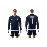 Argentina #1 Romero Away Long Sleeves Soccer Country Jersey