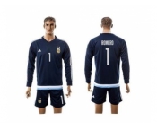 Argentina #1 Romero Away Long Sleeves Soccer Country Jersey