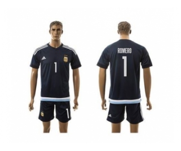 Argentina #1 Romero Away Soccer Country Jersey