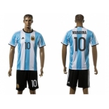 Argentina #10 Maradona Home Soccer Country Jersey