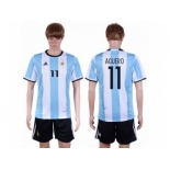 Argentina #11 Aguero Home Soccer Country Jersey