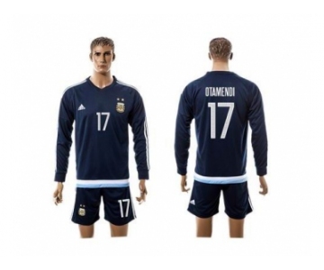 Argentina #17 Otamendi Away Long Sleeves Soccer Country Jersey